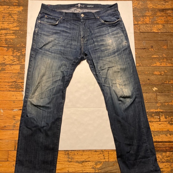 NWOT 7 for all Mankind Austyn Men Jeans with patchwork size 38 - Picture 3 of 10